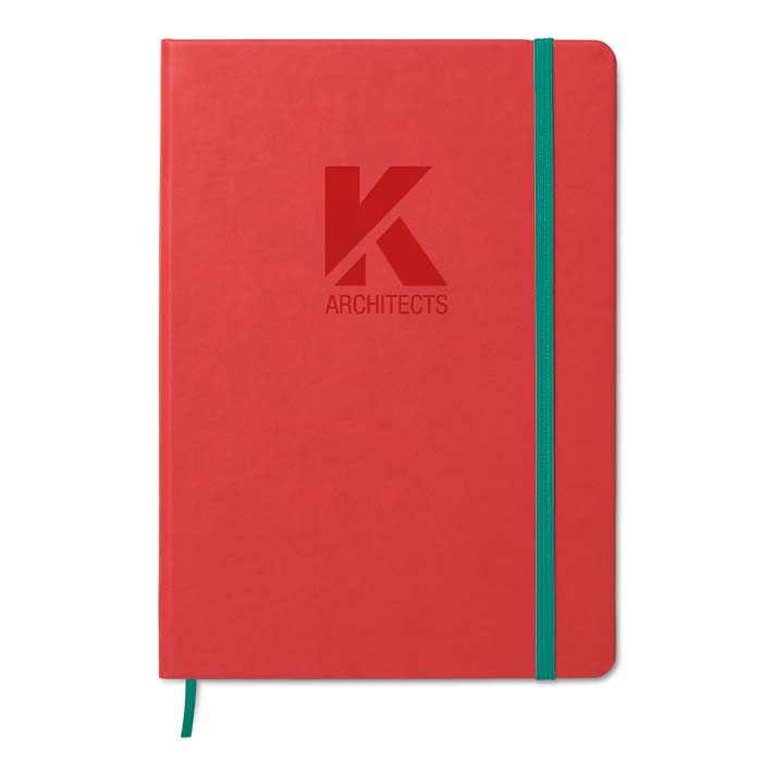 Carnet A5 à couverture rigide en cuir PU avec feuilles à votre motif.