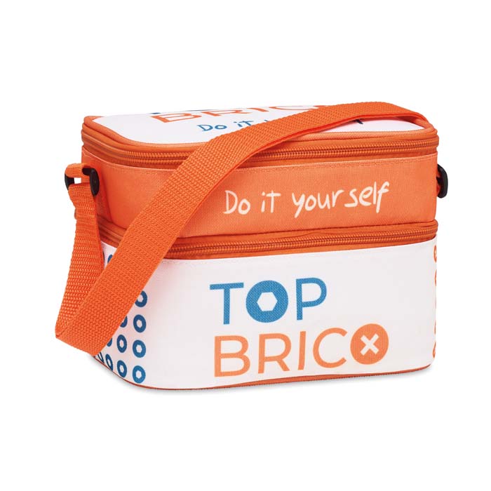 Lunchbag isotherme de petit format, 2 épaisseurs, design en quadri.