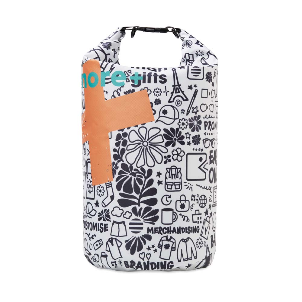 Sac étanche de 10 L en tissu ripstop fabriqué à partir de PET recyclé, avec sangle d’épaule en option.