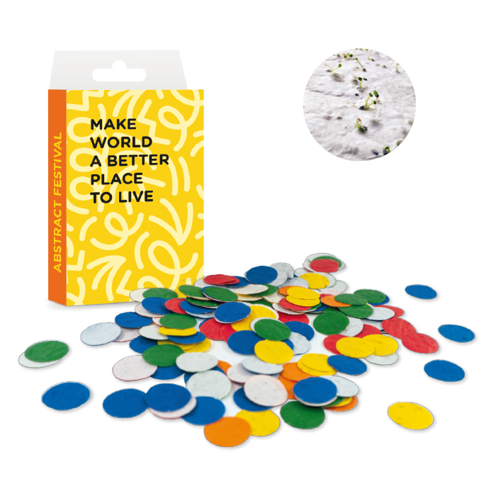Confettis en papier de semences (mélange de fleurs) dans votre boîte personnalisée