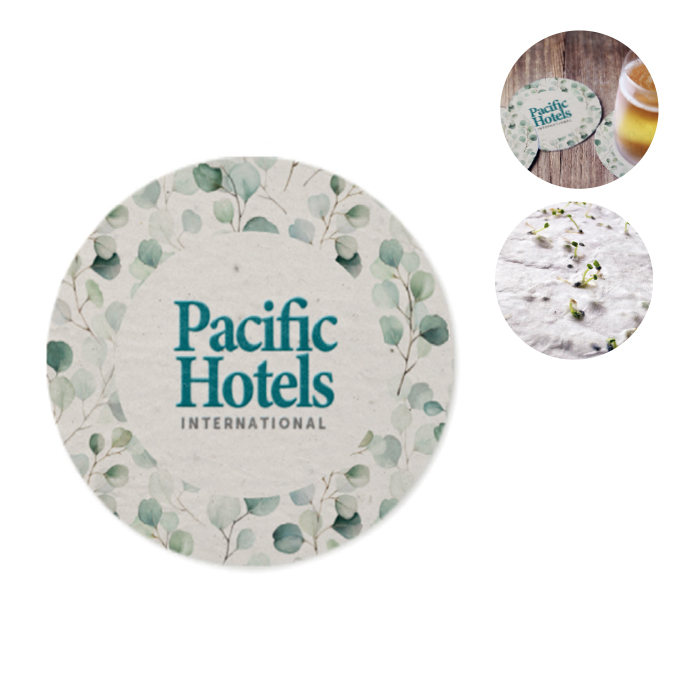 MGOT01 Sous-verres en papier semences imprimés en quadri. publicitaire personnalisé - vue 1