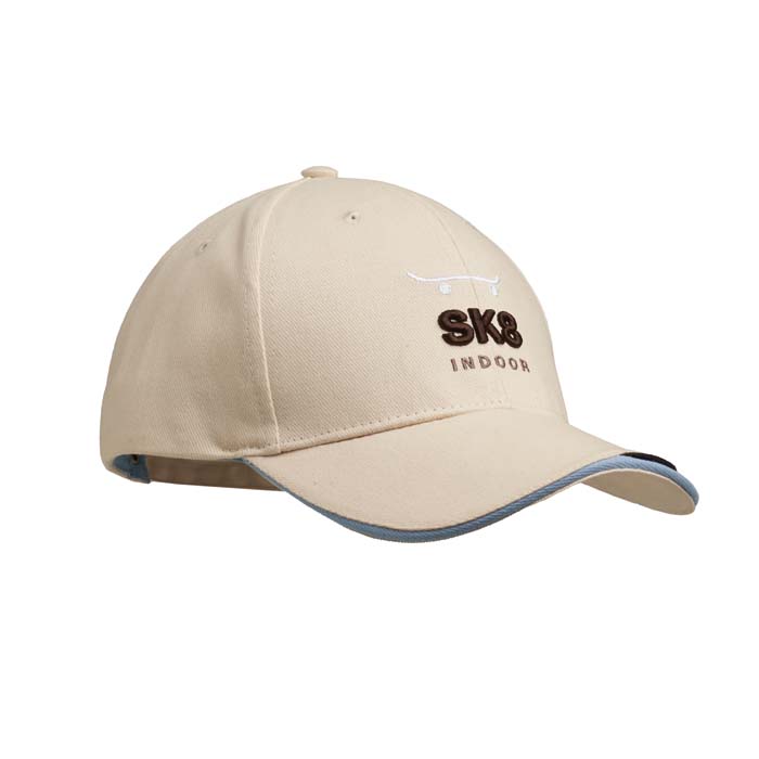 Coton épais brossé avec sandwich et visière multicolore.