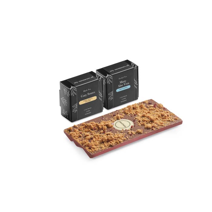 coffret cadeau de 2 thés zen et barres chocolatées