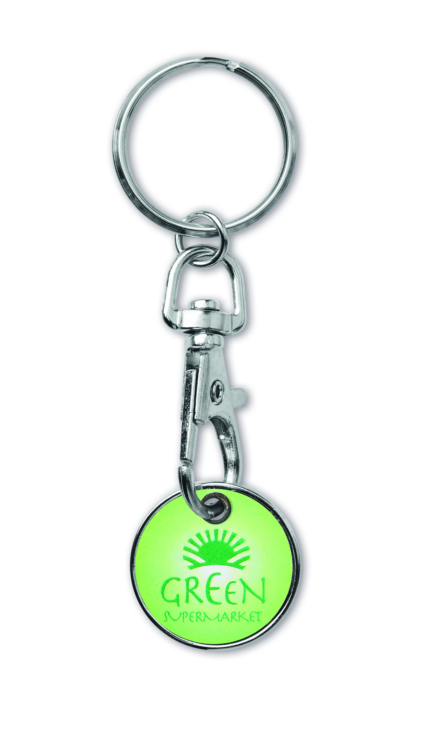 Jeton imitation émail dur avec impression en couleur (0,50 €/1 €/1 £).