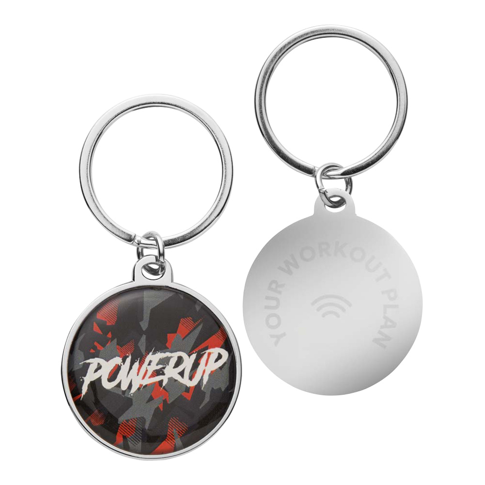 Porte-clés NFC bombé en fer de forme ronde