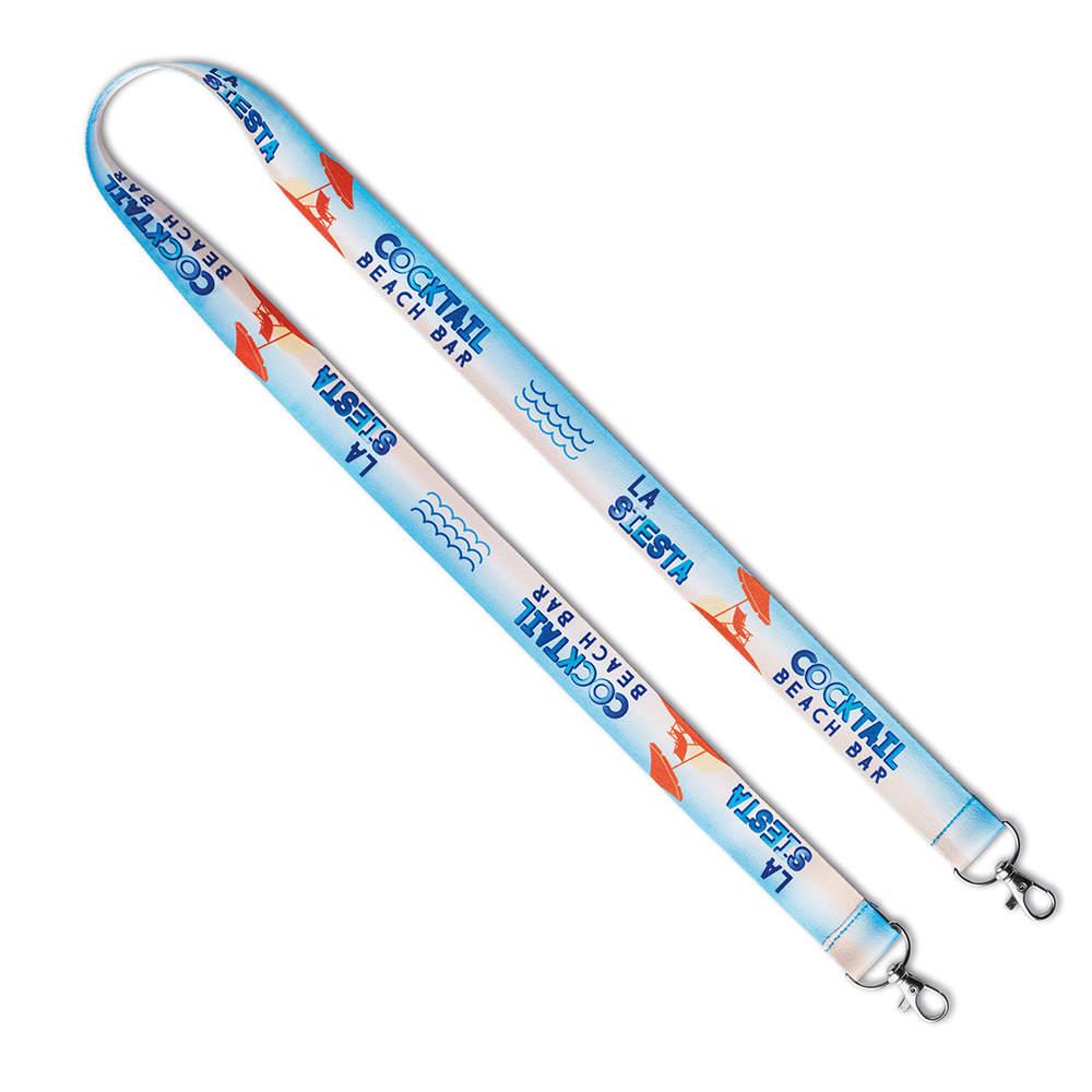 Lanyard avec 2 clips et sublimation sur les 2 faces.