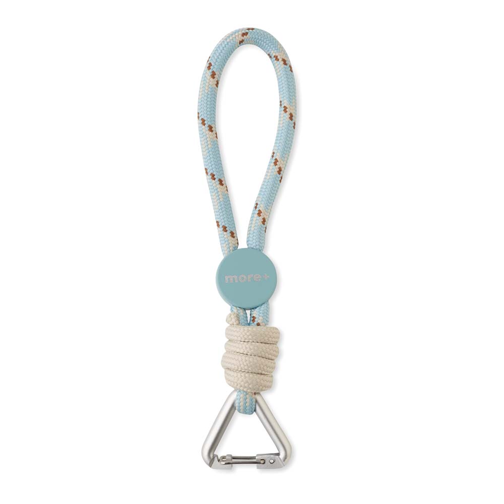 ML1098 3-tone wrist strap with contrast knot and triangle carabiner publicitaire personnalisé - vue 1