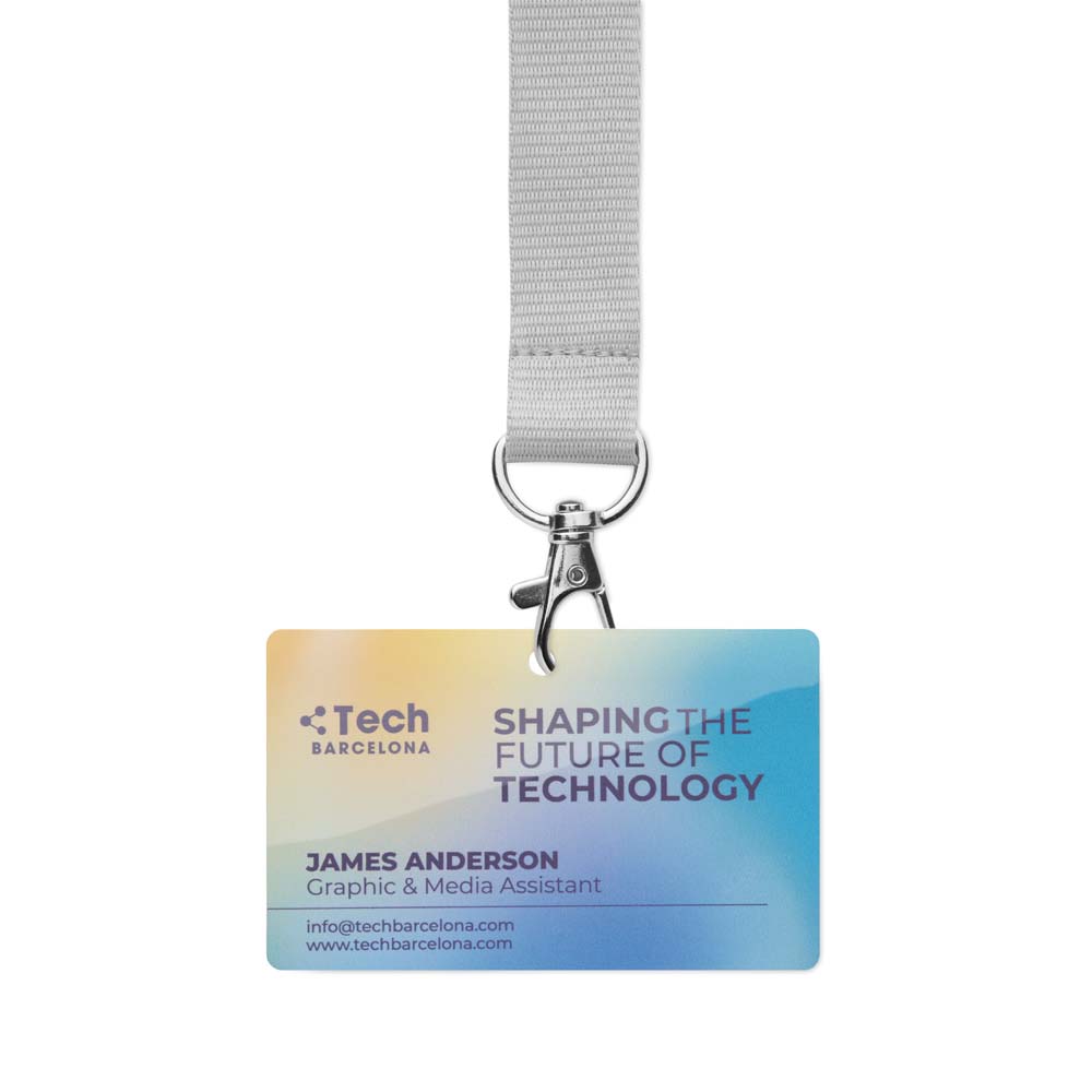 MLID01 Badges d'identification en PVC imprimés et durables (54x86mm) publicitaire personnalisé - vue 1