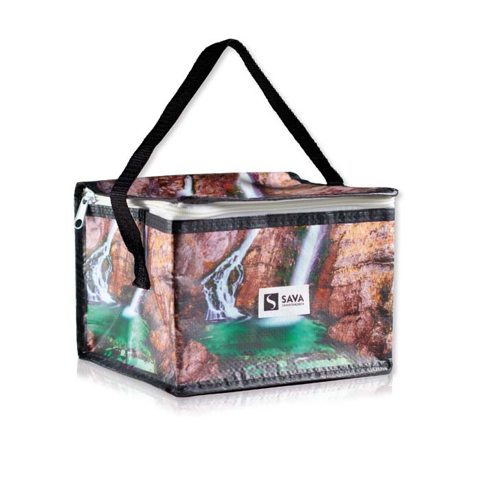 MO4090 Sac isotherme avec poignées courtes et votre design en quadri. publicitaire personnalisé - vue 1
