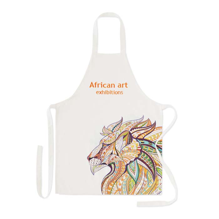 Tablier 100% coton, imprimé numériquement.