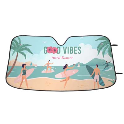 MPCS14 Pare-soleil de voiture avec impression allover. Dimensions : environ 140(l)x7... publicitaire personnalisé - vue 1