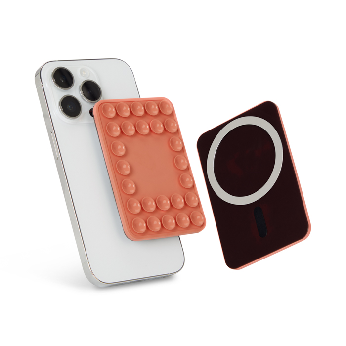 MPHN18 Étui magnétique pour téléphone avec fonction selfie, avec logo en 1 couleur. publicitaire personnalisé - vue 1