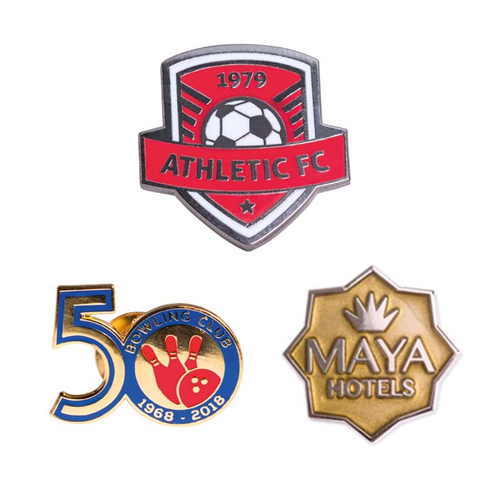 MPIN02 Pin's en fer avec un motif eninmitation émail dur jusqu'à 3 couleurs. publicitaire personnalisé - vue 1