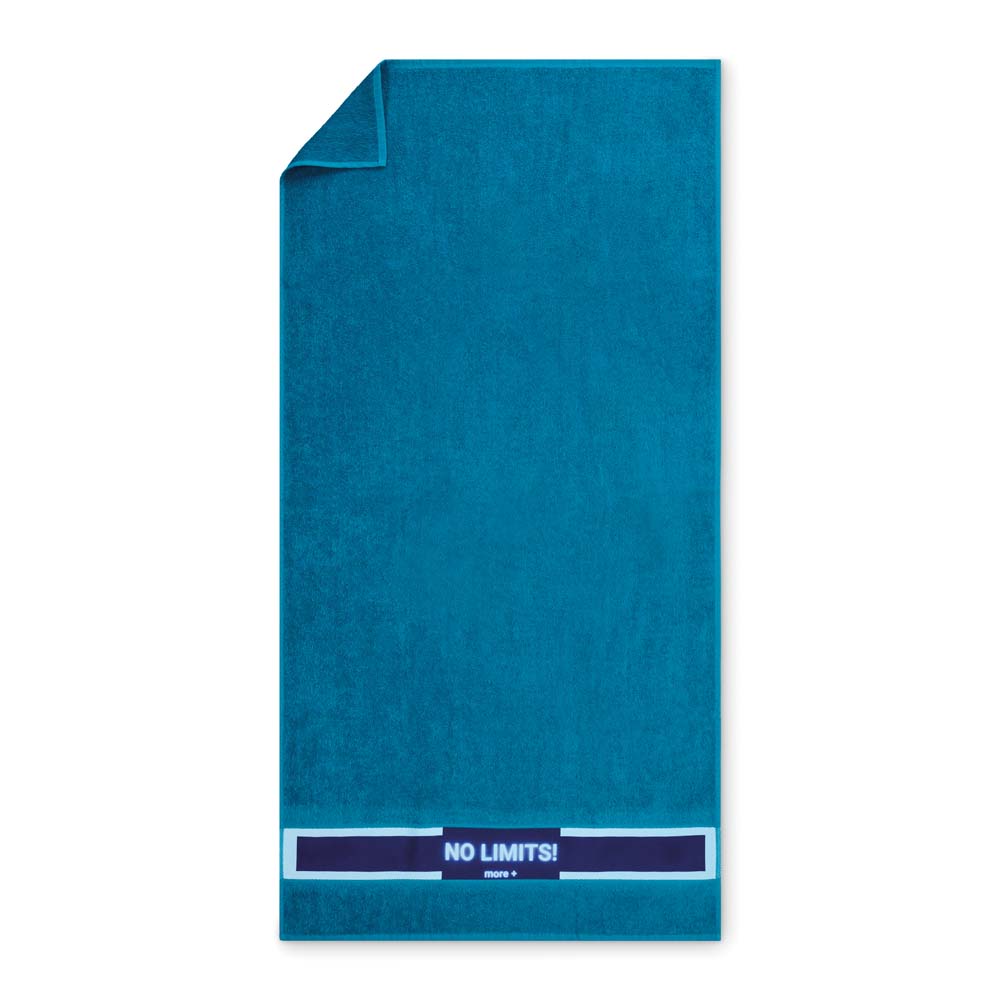 Serviette de plage en coton avec bordure en polyester sublimé (350 ou 400 g/m²)