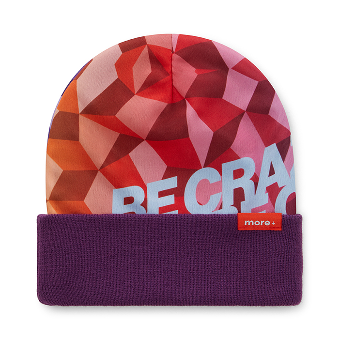 MW1029 Bonnet en polyester en quadrinomie avec intérieur en acrylique et revers 1*1. publicitaire personnalisé - vue 1