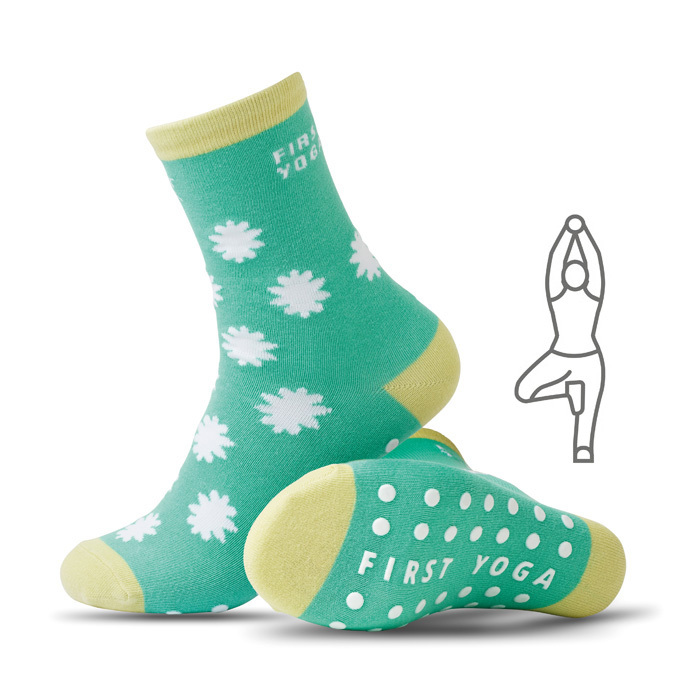 MWCS24 Chaussettes antidérapantes en coton jacquard. Le MOQ est de 50 paires par tai... publicitaire personnalisé - vue 1