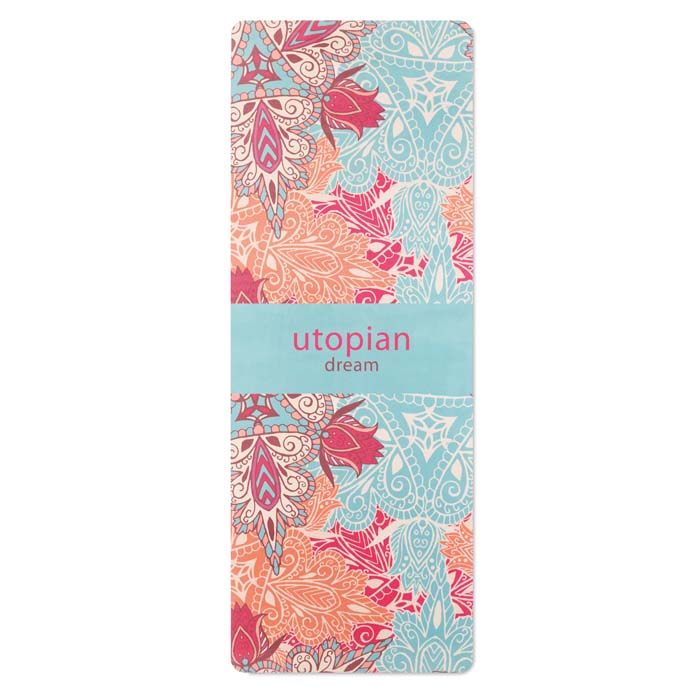 Tapis de yoga en quadri en microfibre et caoutchouc