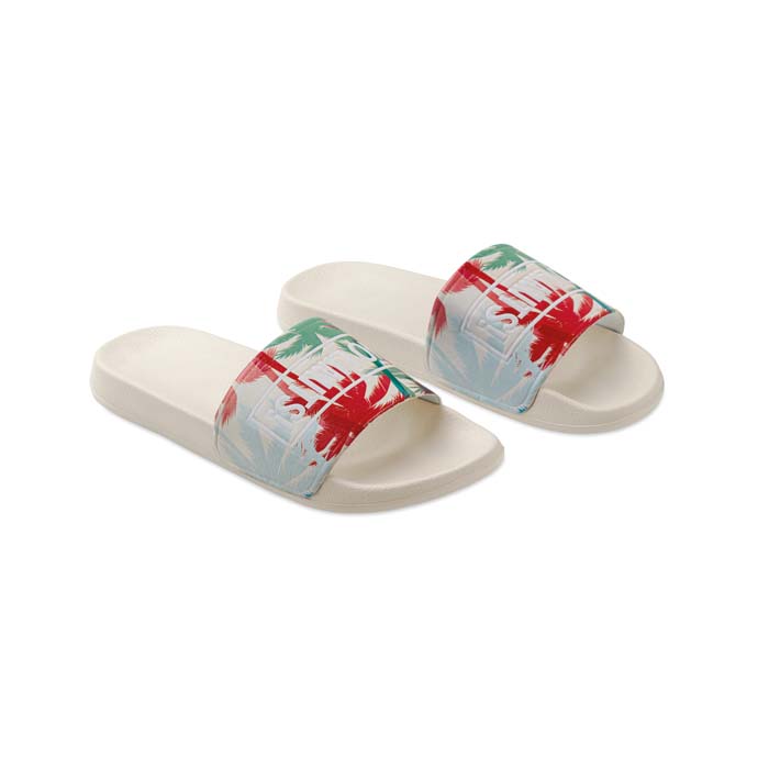 Claquettes antidérapantes unisexes avec semelles noires ou blanches.