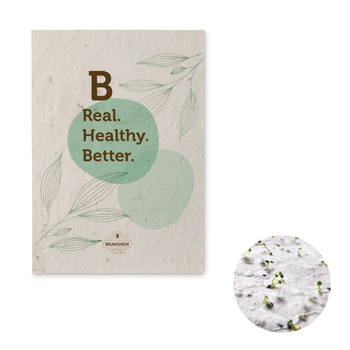 YC6915 Papier semences de format A5 avec votre motif imprimé (image photo). publicitaire personnalisé - vue 1