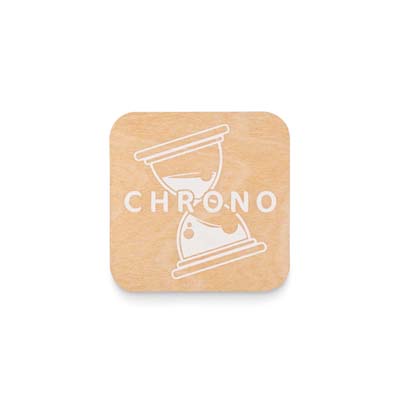 MBDG02 Épinglette en bois forme carrée avec fermeture par épingle de sûreté publicitaire personnalisé - vue 2