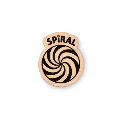 MBDG04 Épinglette en bois sur mesure avec fermeture par épingle de sûreté publicitaire personnalisé - vue 2