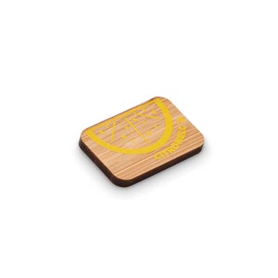 MBDG13 Épinglette en bambou forme rectangle fermeture par épingle de sûreté publicitaire personnalisé - vue 2