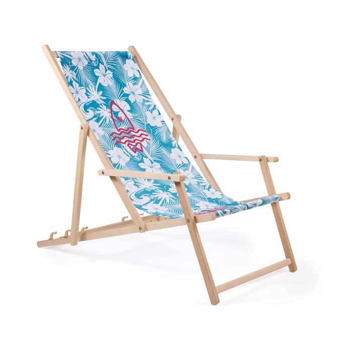 MCHA01 Chaise longue avec accoudoirs et housse amovible (sublimée) publicitaire personnalisé - vue 2