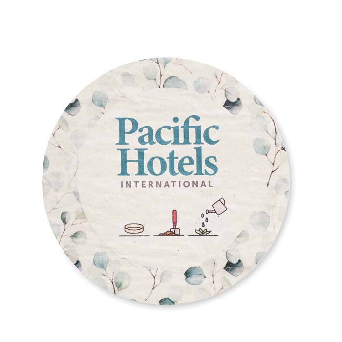 MGOT01 Sous-verres en papier semences imprimés en quadri. publicitaire personnalisé - vue 2