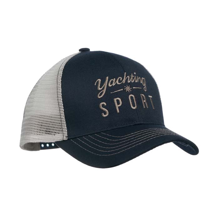 MH2202 Casquette trucker profil haut, 6 pans, front en poly coton autres pans en fil... publicitaire personnalisé - vue 2