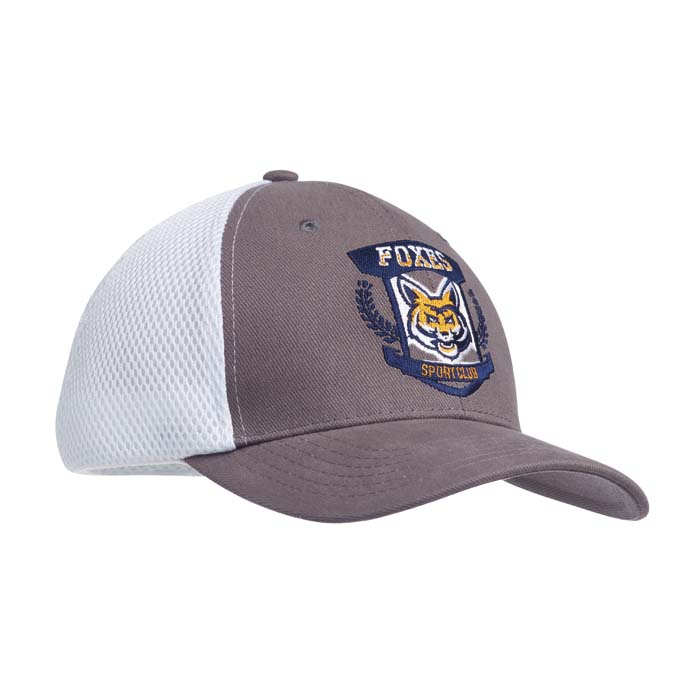 MH2313 Visière en coton épais couleur unis et dos en maille sportive (6 panneaux). publicitaire personnalisé - vue 2