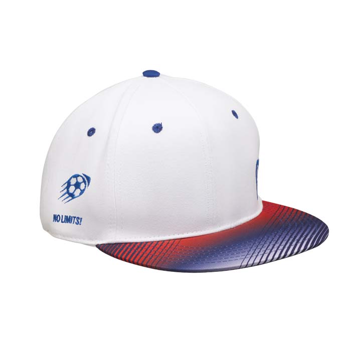 MH2337 Casquette profilée à 6 panneaux en tissu acrylique avec visière plate imprimé... publicitaire personnalisé - vue 2