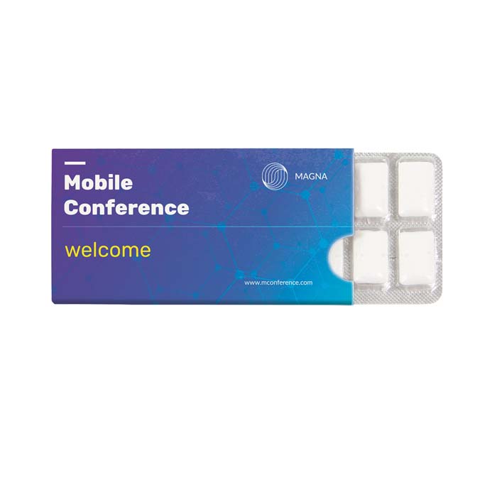 MI3001 12 pcs de chewing-gum sans sucre (16% xylitol) sous blister. publicitaire personnalisé - vue 2