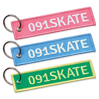 MK2012 Porte-clés en tissu avec votre motif brodé sur les deux faces. publicitaire personnalisé - vue 2