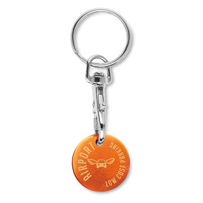 MK4011 Porte-clés avec jetons imprimés ou gravés (0,50€/1€/1£). publicitaire personnalisé - vue 2