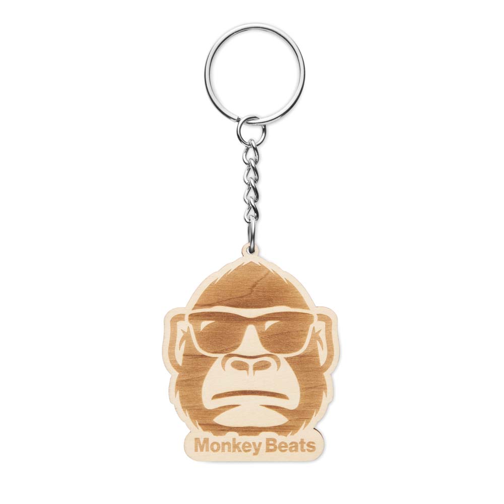 MK6001 Porte-clés en bois de forme personnalisée, fabriqué en contreplaqué de tilleu... publicitaire personnalisé - vue 2