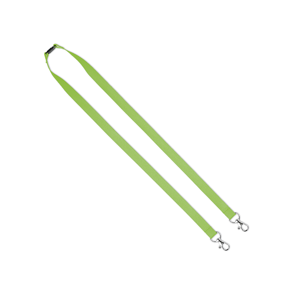 ML1015 Lanyard avec 2 clips et impression en 1 couleur sur 1 côté. publicitaire personnalisé - vue 2