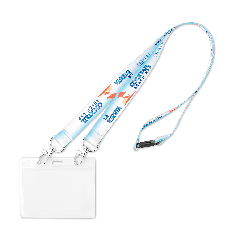 ML1016 Lanyard avec 2 clips et sublimation sur les 2 faces. publicitaire personnalisé - vue 2