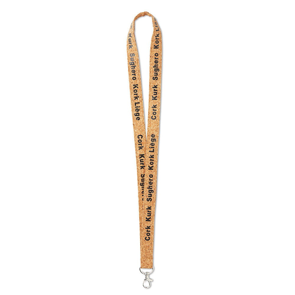 ML1038 Lanyard en liège avec impression en 1 couleur sur 1 côté. publicitaire personnalisé - vue 2