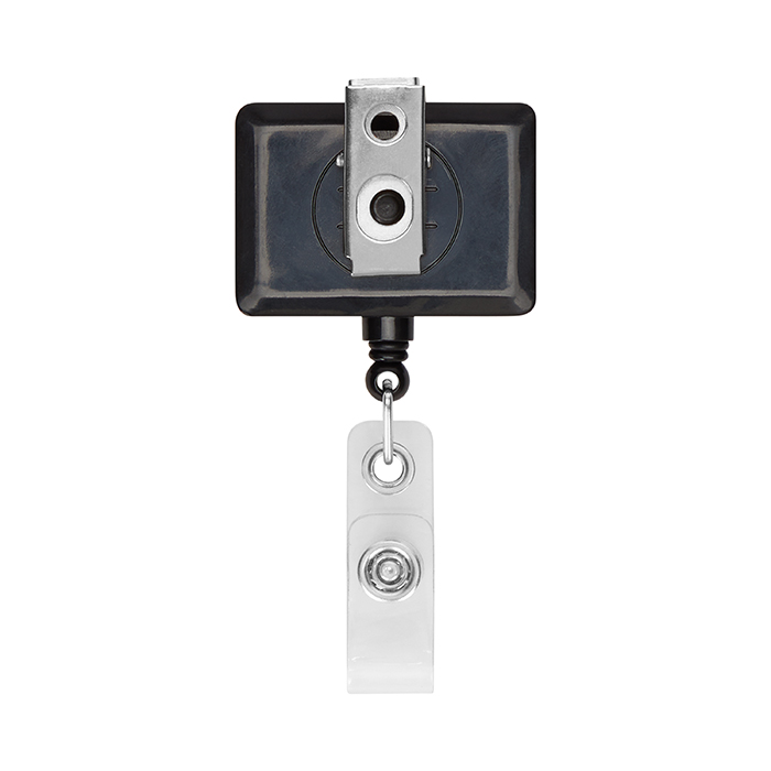 MLBR07 Enrouleur de badge rétractable en forme de rectangle avec logo. publicitaire personnalisé - vue 2