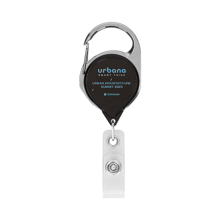 MLBR10 Enrouleur de badge rétractable avec mousqueton et logo. publicitaire personnalisé - vue 2