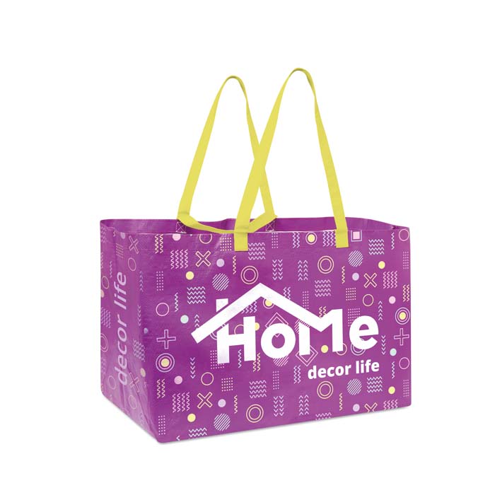 MO4190 Sac shopping XL, anses courtes en PP et votre design en quadri. publicitaire personnalisé - vue 2