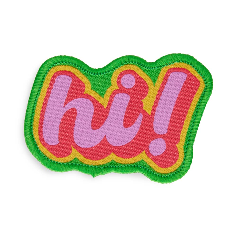 MPAT03 Écusson en polyester de forme personnalisée, avec bordure Merrow et logo tissé. publicitaire personnalisé - vue 2