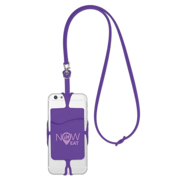 MPHN15 Support smartphone en silicone avec compartiment pour cartes. publicitaire personnalisé - vue 2