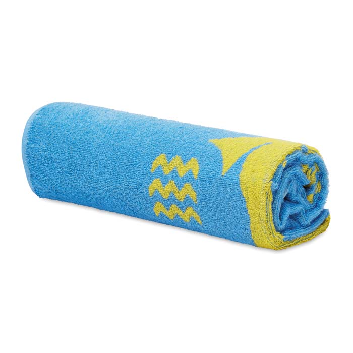 MT4006 Serviette de plage tissée bicolore en coton 350 g/m². publicitaire personnalisé - vue 2