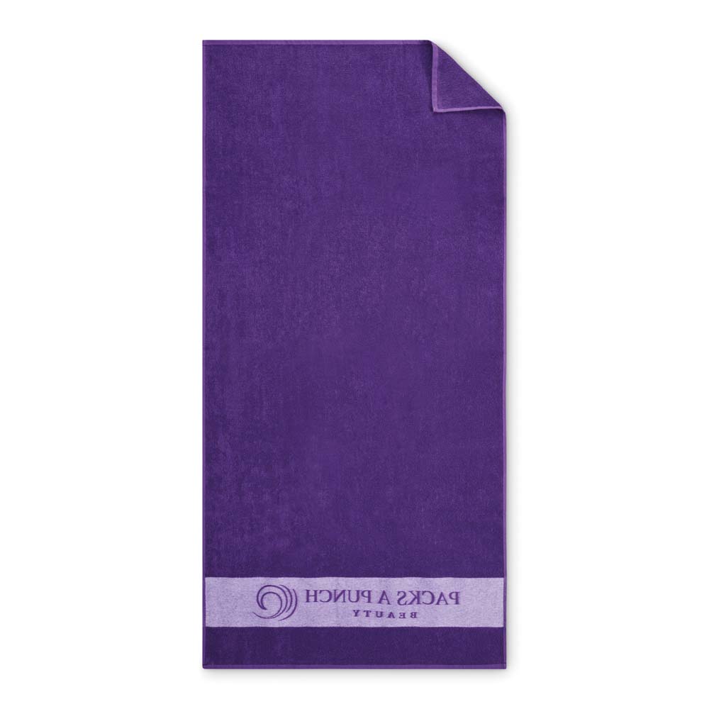MT4016 Serviette de plage en coton avec bordure tissée jacquard (350 ou 400 g/m²) publicitaire personnalisé - vue 2