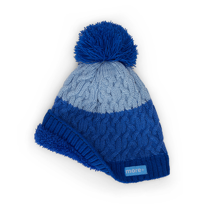 MW1027 Bonnet tressé avec doublure en polaire, ourlet côtelé et pompon. Également di... publicitaire personnalisé - vue 2