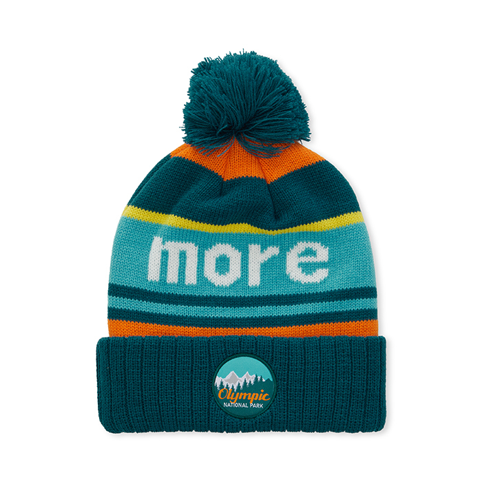 MW1116 Bonnet en jacquard à motif personnalisé RPET avec bord-côte en tricot côtelé ... publicitaire personnalisé - vue 2