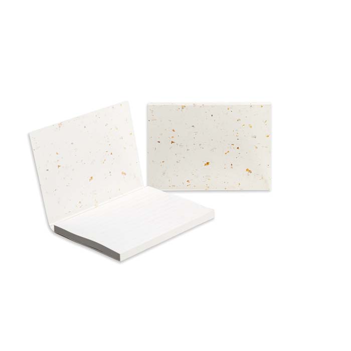 SNCS50 Couverture souple en papier café avec 50 notes adhésives recyclées imprimées. publicitaire personnalisé - vue 2