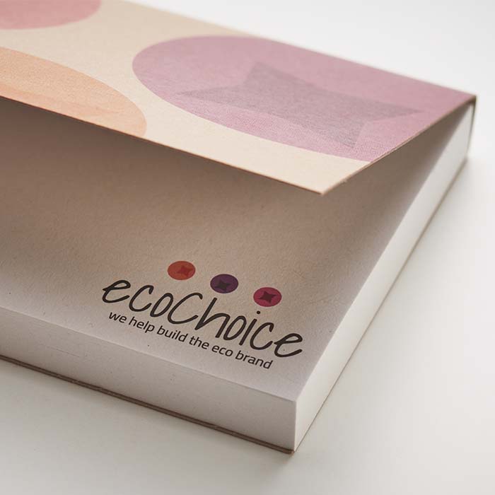 SNES00 Couverture souple avec 100 notes adhésives imprimées en papier recyclé. publicitaire personnalisé - vue 2