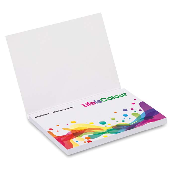 SNS250 Couverture souple en papier avec 50 notes adhésives imprimées. publicitaire personnalisé - vue 2